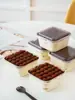 Caja de Tiramisú Desechable Transparente Caja para Cortar Rollo de Pastel Caja de Empaque para Postre Celebridad de Internet Repostería