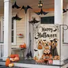 Gato Negro Fantasma Calabaza Día de Halloween Diseño de Patio Bandera de Jardín Bandera de Lino Patrón Personalizable Tamaño