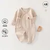 Macacão de Amarrar para Recém-Nascidos 0-6 Meses Pijama de Bebê para Primavera e Outono Roupa de Peça Única Roupa de Borboleta para Recém-Nascidos Roupa Estilo Monge