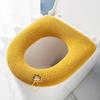 Cojín para asiento de inodoro, universal, grueso, cálido, de punto, lavable, para el hogar, para las cuatro estaciones