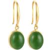 Pendientes de jaspe de plata esterlina S925 para mujer, elegantes y de moda, de alta calidad, con gancho para la oreja de jade Hetian.