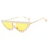 Nuevas Gafas de Sol Ojo de Gato Transfronterizas de Comercio Exterior Gafas de Sol Incrustadas de Diamantes Gafas de Sol Decoradas con Diamantes Gafas de Sol de Moda para Fotografía Callejera Europea y Americana Mujer
