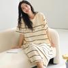Camisón de verano para mujer de manga corta con soporte para almohadilla en el pecho Algodón fresco Delgado Estilo Dulce de Dormitorio Ropa para el hogar Desgaste libre Ropa interior