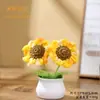 Venta al por mayor del fabricante, Plantas de Girasol Tejidas a Crochet Hechas a Mano en Maceta, Flores Artificiales Terminadas, Decoraciones para el Hogar y la Oficina, Regalos Creativos