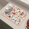 Alfombrilla de desagüe de cocina estilo persa americano, alfombrilla resistente a las manchas para encimera, alfombrilla de secado rápido para cafetera, alfombrilla absorbente de tierra de diatomeas para mesa de comedor