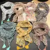 Pañuelo de Seda Floral Fresco Estilo Pastoral para Mujer 2026 Primavera/Verano Nuevo Estilo Bufanda de Cuello Atmosférica Accesorio para Atar el Cabello