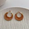 Moda Elegante Estilo de Férias Brincos de Palha Artesanais Brincos de Rattan Distintivos para Mulheres Brincos Trançados Brincos