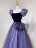 Vestido de Noche Estilo Francés 2026 Nuevo Nicho Morado Vestido para Anfitriona Estudiante Cumpleaños Ceremonia de Adultos para Personas Pequeñas