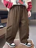 Pantalones de Algodón Curvos de Cuatro Botones para Niños de Primavera y Otoño Estilo Coreano Pantalones Casuales Sueltos Elegantes para Niños Pantalones para Bebé para Exportación