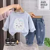 Conjunto para Niña 2026 Nuevo Estilo Primavera y Otoño Ropa Elegante Infantil Sudadera de Dibujos Animados para Bebé Conjunto de Dos Piezas Moderno