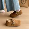 Zapatos Birkenstock de Suela Gruesa Retro con Tacón Oculto y Forro de Terciopelo, Modelo Nuevo Otoño/Invierno 2026, Zapatos de Algodón Versátiles, Zapatos Casuales para Combinar con Faldas