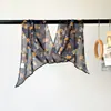 Lenço de Seda Leve e Respirável de Verão, Lenço Longo de Seda com Estampa Paisley 170, Lenço Cinto Multiuso, Protetor de Pescoço