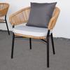 Silla Nórdica para Exterior Patio Exterior Villa Jardín Silla de Ocio Individual Aleación de Aluminio Respaldo de Ratán Silla de Comedor