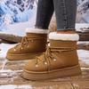 Botas de Nieve Gruesas con Suela Gruesa y Forro de Piel para Mujer, Nuevo Estilo de Invierno, Forradas de Felpa, Cálidas, Antideslizantes, Fáciles de Poner, Zapatos de Algodón con Puño