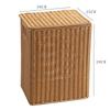 Cesta de Almacenamiento, Cesta para Ropa Sucia, Cesta de Mimbre Tejido para Ropa Sucia con Tapa, Caja Grande de Almacenamiento para Artículos Varios, Cesta Tejida de Plástico