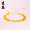 Tienda de Oro Mismo Estilo Pulsera de Oro Chapado Vintage Francés con Pequeños Círculos Dorados Entrelazados para Mujer, Joyería de Mano con Cuentas de Flor Disco, Regalo para Novia