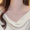 Colar de Pérolas Geométricas Florais Elegantes Franceses Acessórios Moda Feminina Design Corrente de Suéter Luxo Leve Colar de Alta Qualidade