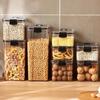 Frasco sellado de plástico para conservar dulces y granos de café, transparente, de grado alimenticio