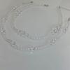 Colar de Prata de Lei S925 com Espaçador de Cristal Branco Natural Francês, Sofisticado, Delicado, Estiloso e Acessível, Corrente Clavicular