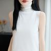 Moda Cuello Alto Versátil Chaleco de Punto sin Mangas para Mujer Principios de Otoño Nuevo Elegante Ropa de Abrigo de Cuello Alto Top Básico