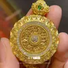 Atacado da Mesma Estilo da Loja de Ouro Areia Dourada Novo Estilo Chinês Grande Rotativo Filigrana Ruyi Ponto Diamante Oito Tesouros Bússola Pingente Corda Trançada