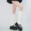 Calcetines Largos Blancos hasta la Pantorrilla Set para Piernas Primavera y Otoño Lolita Calcetines Apilables Lolita Piernas Gruesos Tejidos Set de Calcetines JK Calcetines para Mujer