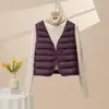 Chaleco Ligero de Cuello en V 90% Pluma Estilo Corto para Mujer Nuevo Modelo Otoño e Invierno 2026 Chaleco Cálido para Usar en Capas Debajo de Abrigos