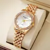 Novo Relógio com Pulseira de Aço Feminino Moda Nicho Temperamento Relógio Comércio Exterior Relógio de Luxo Leve Relógio de Quartzo Feminino de Ponta