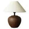 Jarrón Cerámico Estilo Wabi-Sabi Vintage Lámpara de Mesa Decorativa, Lámpara de Mesita de Noche para Dormitorio Inspirada en Zen, Adorno Retro Japonés para Sala de Estar de Hotel Homestay