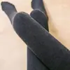 Leggings Finos de Raya para Otoño e Invierno, Leggings Gruesos de Algodón con Forro Polar para Mujer, Cintura Alta, Tallas Grandes para Ropa Exterior, Leggings Adelgazantes de Algodón con Raya Vertical