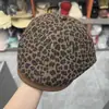 Gorra de Visera Vintage con Estampado de Leopardo para Mujer, Sombrero Versátil de Moda Otoño/Invierno con Ala Ancha, Gorra de Pico de Moda para Adelgazar el Rostro para Mujer