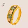 Jindian Mismo Estilo Shajin Monai Jardín Alta Temperatura Rima Azul Flor de Albaricoque Collar Aretes Anillo Serie Joyería Artística Retro
