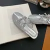 Verão 2026 Novos Sapatos Baixos Vintage Slip-On com Laço Bico Redondo Salto Baixo Sapatilhas Fechadas Mules Planas para Mulheres