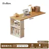 Mesa de canto em madeira maciça para uso doméstico, escrivaninha de estudo e escrita com estante, mesa integrada, penteadeira de quarto, mesa de computador em L ao lado da cama