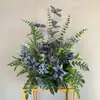 Pasillo de Flores para Boda Estilo Bosque, Rincón de Flores, Flores Colgantes, Arreglo Floral de Piso, Decoración de Fondo, Arte Floral para Boda en Césped al Aire Libre