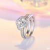 Anillo Abrible Nube Colorida de Moda Transfronteriza Set de Anillos de Pareja con Zirconia de Cuatro Garras Europeo y Americano Accesorios Combinados Dos en Uno para Mujer