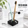 Portacepillos de dientes, soporte de acero inoxidable, diseño elegante y minimalista, adecuado para tocador de baño o lavabo