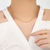 Corrente Lateral Minimalista Colorida e Única com Contas, Colar de Contas Coloridas em Resina para Mulheres, Corrente de Clavícula Dourada