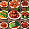 Modelo de Comida, Modelo de Comida, Molde de Comida, Camarones Cocidos, Cerdo Estofado, Utensilios para Estufa Integrada, Platos Falsos