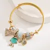 Pulseira Panjia de Aço Inoxidável de Nicho Europeu e Americano Pulseira da Moda Fresca Liga de Zinco Pingente de Peixe Dourado Pulseira Ajustável para Namorada