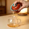 Taza de Té Gaiwan Roja Orquídea Ercai de la Ciudad Prohibida Cerámica de Alta Gama Hogareña Juego de Té Kung Fu Taza de Té Individual Antiescaldante