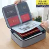 Bolsa organizadora de documentos, grande capacidade, espessa, multifuncional, à prova d'água, para guardar cadernetas de registro civil, passaportes e outros documentos