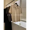 ZURICH HOME Polo Básico Casual Versátil de Punto con Cuello Polo Tipo Lino Camiseta de Manga Corta