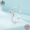 Evelor Original Bonito Anel de Garra de Gato s925 Prata Esterlina Banhado A Platina Anel Aberto Jóias Jóias para As Mulheres Atacado