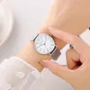 Reloj de Moda Estilo Coreano con Esfera Pequeña Sencillo para Estudiantes Mujeres Correa de Malla Reloj de Moda Galvanizado al Vacío