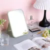 Espejo de maquillaje de escritorio, espejo pequeño plegable, espejo de maquillaje portátil, espejo de tocador cuadrado de mesa para dormitorios de estudiantes