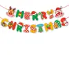 Decoraciones Navideñas Banderas Navideñas Banderas Colgantes Banners Festivos Decoraciones para Fiestas Guirnalda Navideña de Papel de Dibujos Animados Banderines