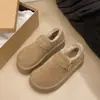 Botas de Nieve de Suela Gruesa para Mujer 2026 Nuevo Estilo Invierno Slip-on Más Terciopelo Ropa Exterior Peludas Zapatos Birkenstock de Caña Baja Cálidos Zapatos de Algodón