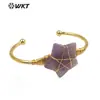 WT-B639 comercio exterior al por mayor gema forma de estrella pulsera de latón ajustable para niña accesorios básicos diarios