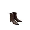 Botines Cortos de Tacón Alto y Punta Fina 2025 Otoño e Invierno Nuevos Botines Nude de Tacón Grueso Europeos y Americanos Botines Delgados Botines Marrones Retro
